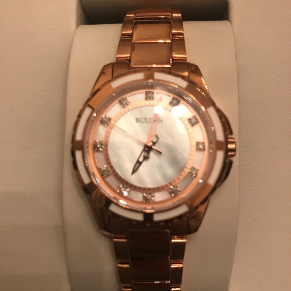 Bulova Classic Diamonds Rose Gold Ladies Watch - Picture 5 of 10
